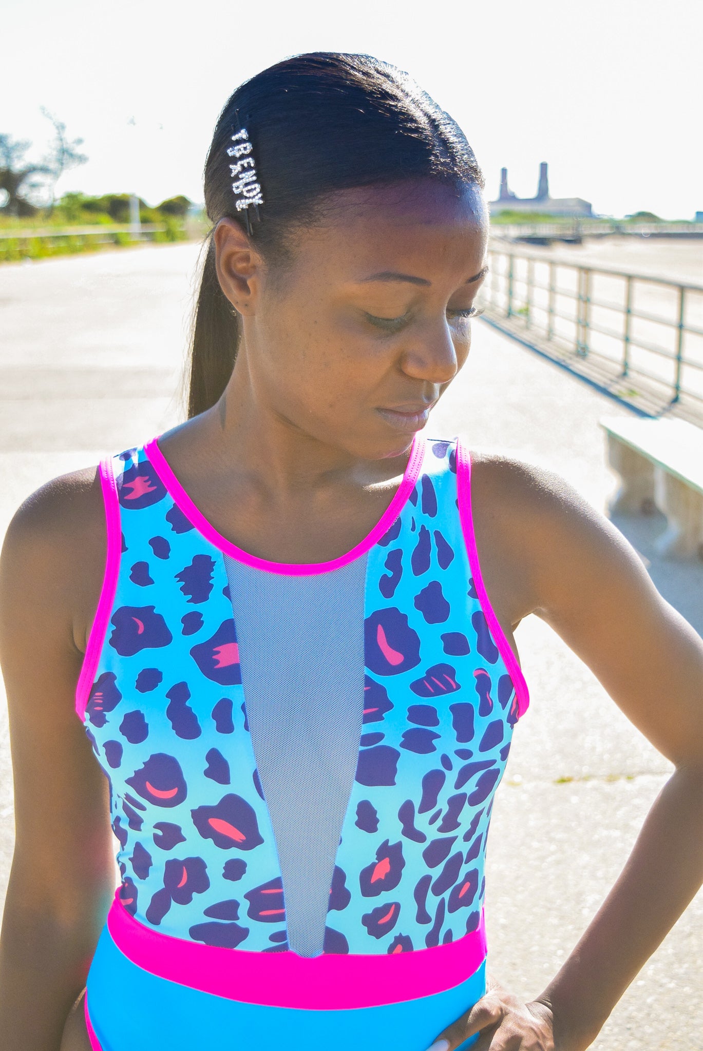 Tulle Stitch Leopard Swimsuit