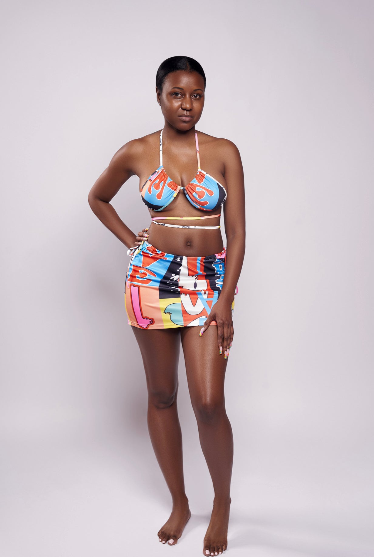 Graffiti 3 Piece Swim Skirt set